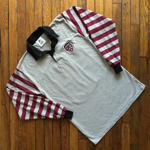 Halbro Rugby Imports Stripe Long Sleeve Rugby Shirt Men Medium Preppy Blokecore